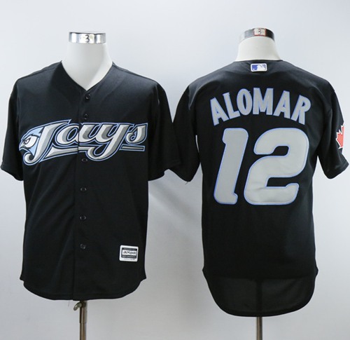 Blue Jays #12 Roberto Alomar Black 2008 Turn Back The Clock Stitched MLB Jersey - Click Image to Close